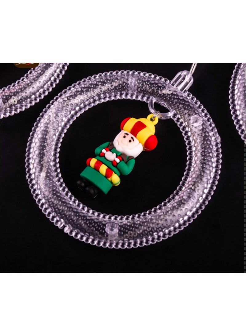 ستارة كُور مضيئة بلمبات شفافة وشخصيات رمضان، بإضاءة وورم صفراء دافئة ✨ طول الستارة 3.5 متر، مزودة بلمبات بيبي وورم—مثالية لتزيين البيت أو البلكونة ولمسة رمضانية تخطف القلب. - Image 2